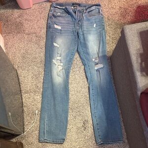 Aeropostale Men's Slim Distressed Blue Jeans